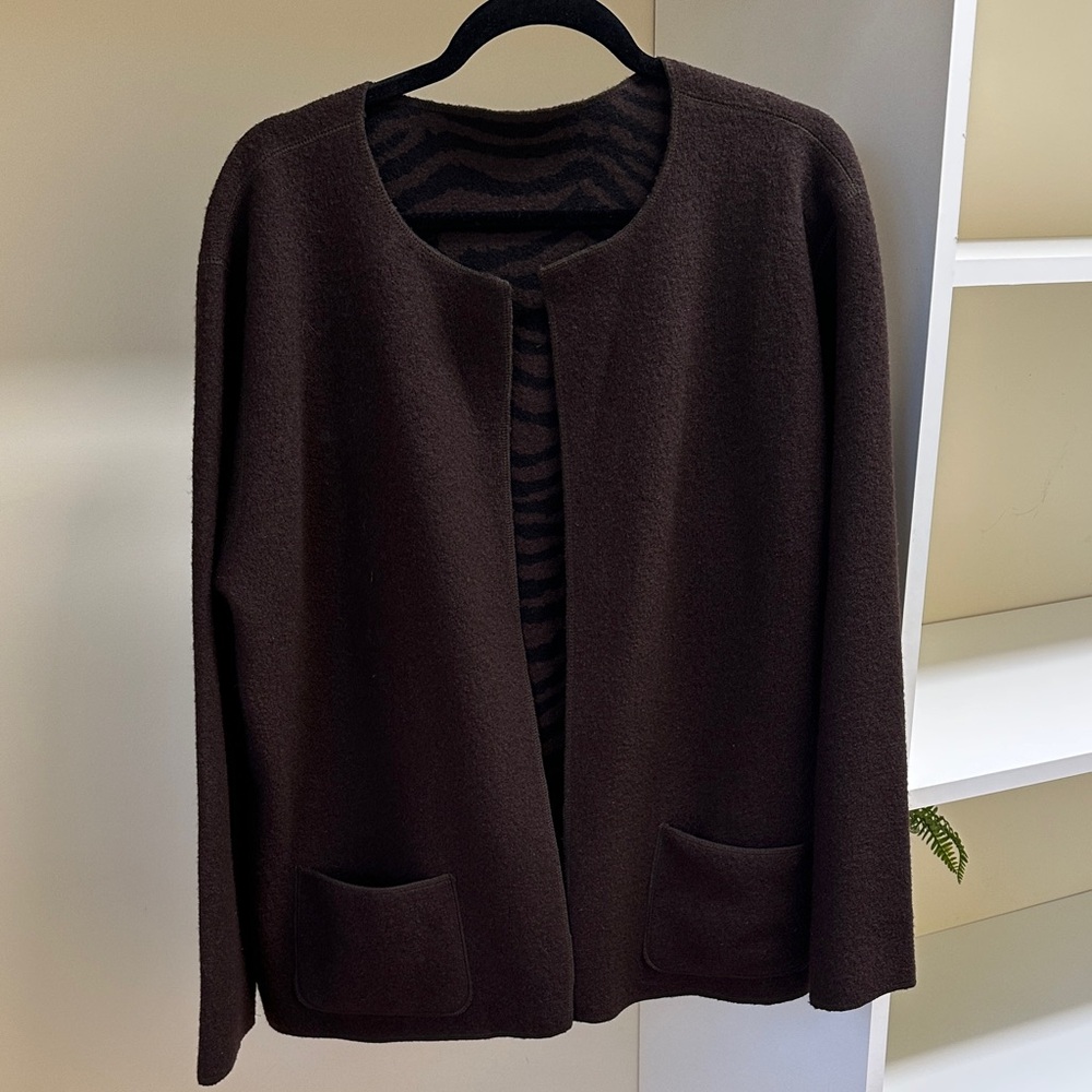 Chaco Dark Brown Open Front Blazer Jacket